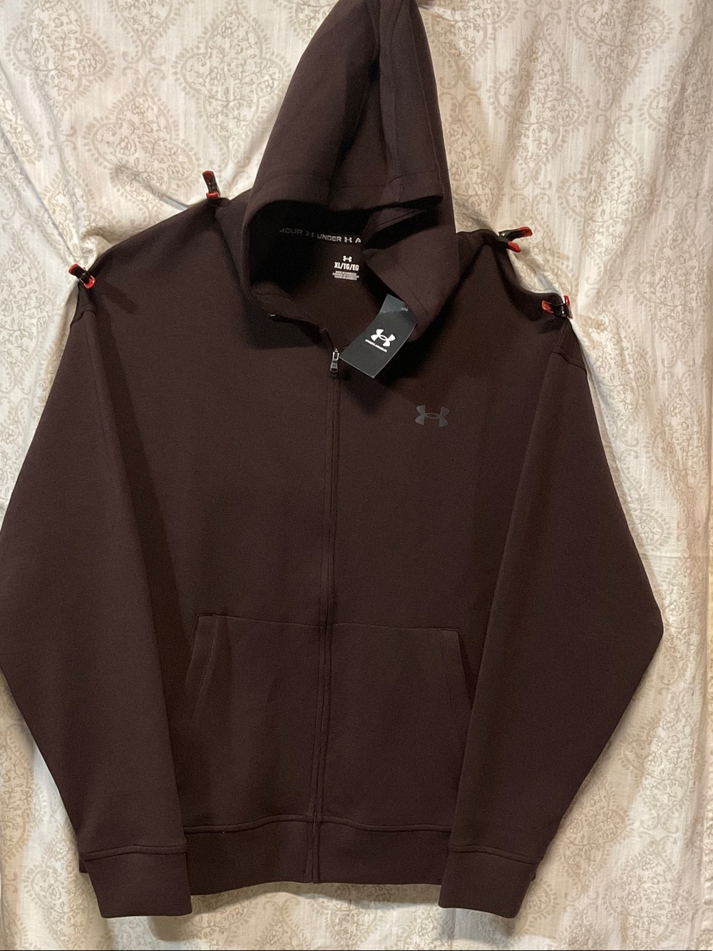Under Armour Men's Zip Hoodie Jacket - Dark Brown with Black Logo